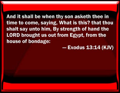 Exodus 1314 And It Shall Be When Your Son Asks You In Time To Come