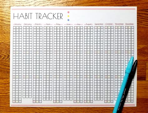 Printable Habit Tracker Template Yearly Habit Tracker Annual Etsy Espa A