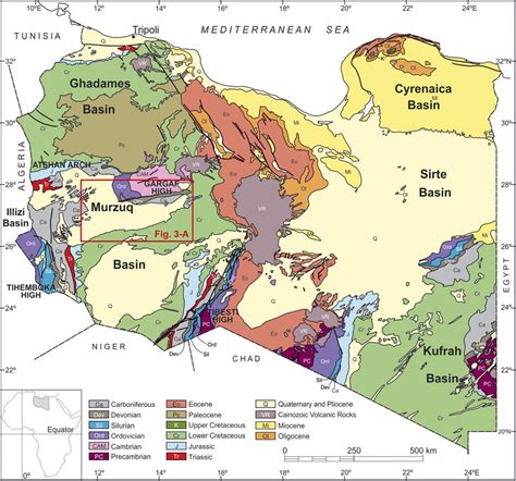 Geological Map Of Libya Showing The Main Sedimentary Basins The Murzuq