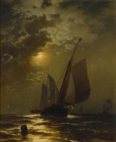 Sold Price Edward Moran Fishing Boats In The Moonlight October 4