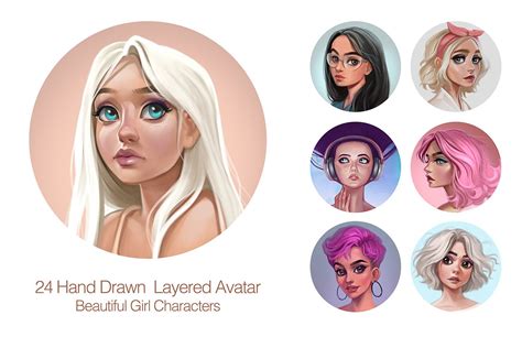 Girls Avatar Set Graphics ~ Creative Market
