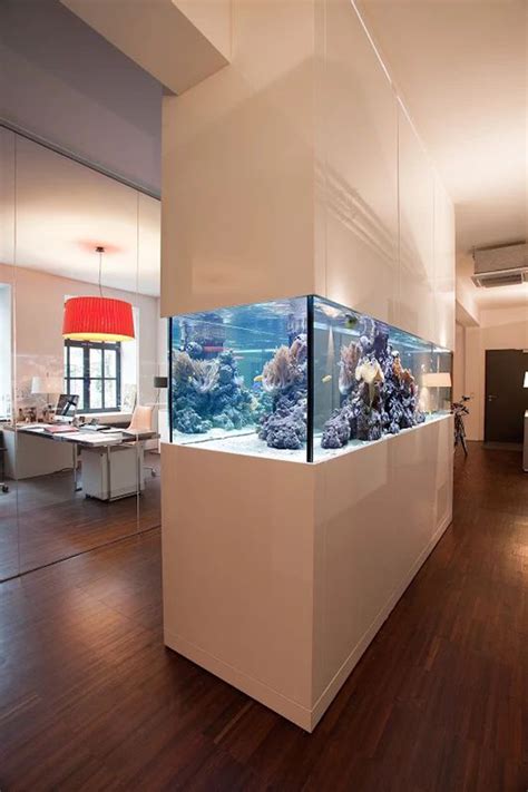 22 Spectacular Room Dividers With Modern Aquarium Home Design And