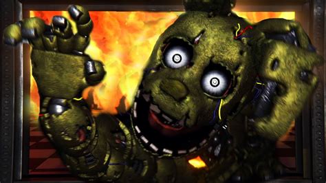 Burning Down Fazbears Fright With Springtrap Inside Fnaf The