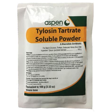 Tylosin Tartrate Soluble Powder 100 Gm For Birds Allivet