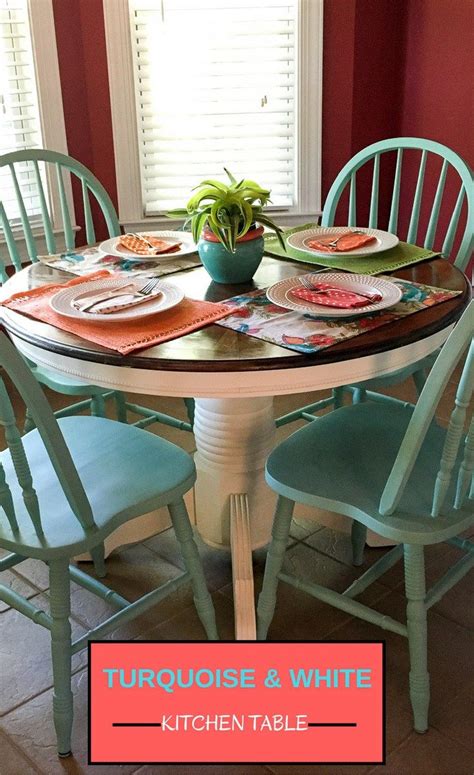 South orange round kitchen table. Turquoise and White Kitchen Table - Round Table Redo - The ...