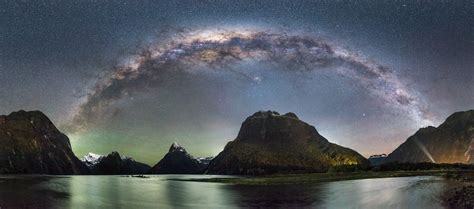 Nature Landscape Panoramas Mountain Milky Way Galaxy Starry Night