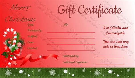 There are dozens of gift certificate templates over at canva. Santa Sticks Christmas Gift Certificate Template