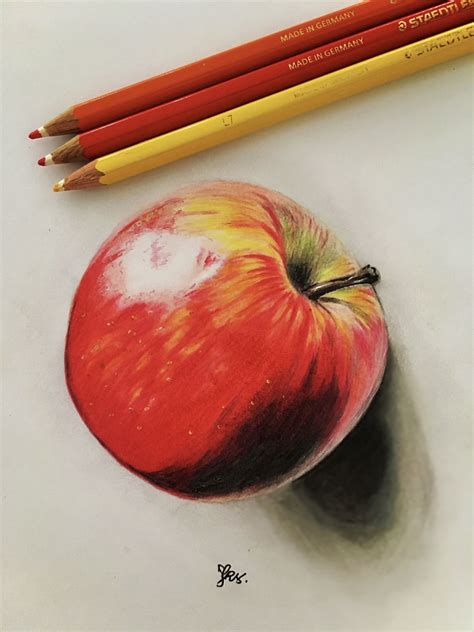 Realistic Apple Drawing Colored Pencil Drawing Techniques Color