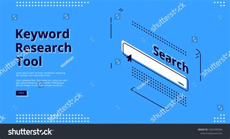 Keyword Research Tool Banner Isometric Website Stock Vector Royalty