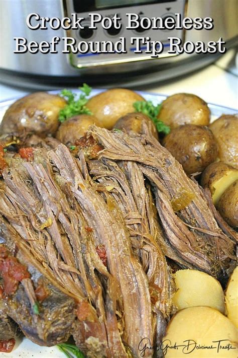 Keep in mind that the temperature tends to still rise up to an additional 10 degrees f as it comes out of the oven or crock pot. Crock Pot Boneless Beef Round Tip Roast - Great Grub ...