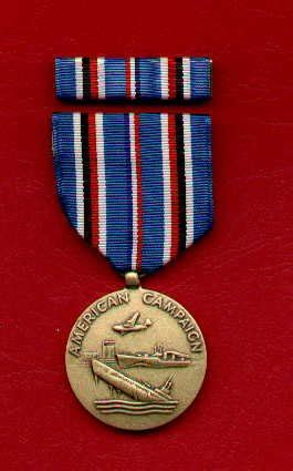 Wwii American Campaign Medal With Ribbon Bar