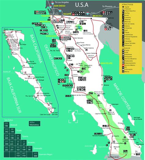 Mapa de Baja California con municipios | Estado de Baja California