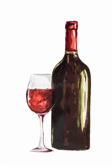 Two Glasses Bottle Red Wine Stock Illustrations 940 Two Glasses