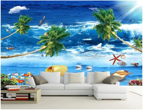 Custom Wallpaper 3d Living Room Bedroom Fresh Sea View Beautiful