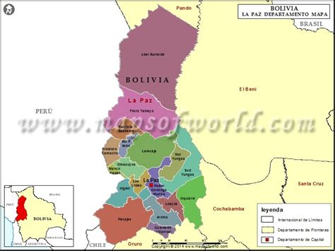 Mapa De La Paz Departamento De La Paz Bolivia