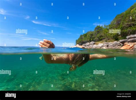 Skinny Dipping In The Adriatic Sea Croatia Stock Photo Alamy