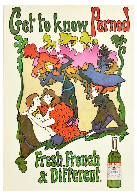 Advertising Poster Pernod Fils Absinthe Alcohol Drink Belle Epoque
