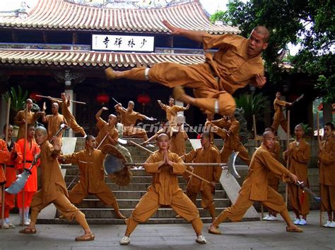 The Monks Perform Kung Fu In China South Shaolin Temple South Shaolin