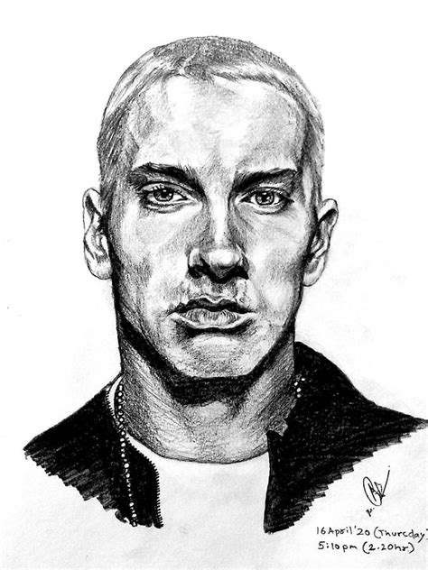 Eminem Drawing By Salman Ravish Pixels