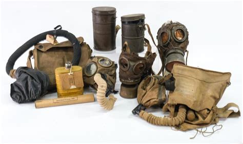 Lot Wwi Military Gas Mask Collection