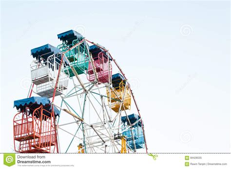 Ferris Wheel Player Of The Fun Kids With Blue Sky Stock Image Image