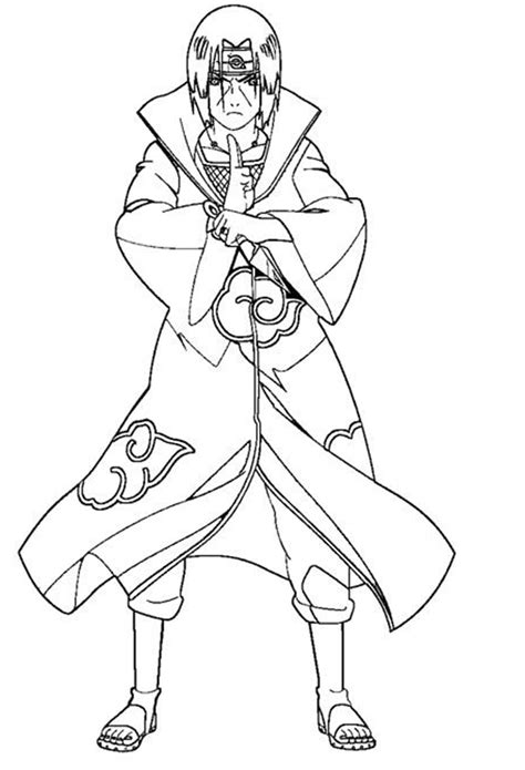 Naruto Itachi Uchiha Coloring Page Anime Coloring Pages
