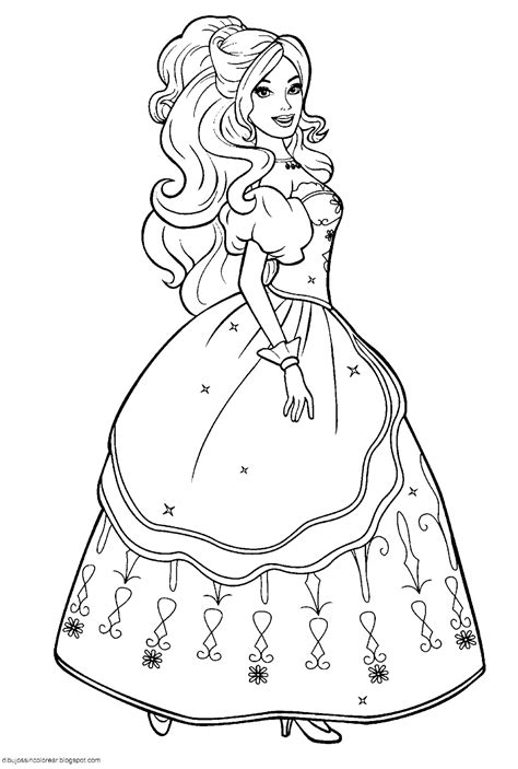 Dibujos Sin Colorear: Dibujos de Vestidos de Barbie para Colorear