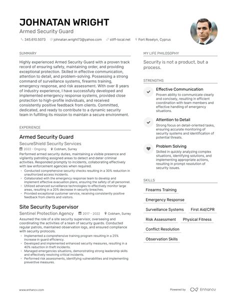 3 Armed Security Guard Resume Examples & How-To Guide for 2024