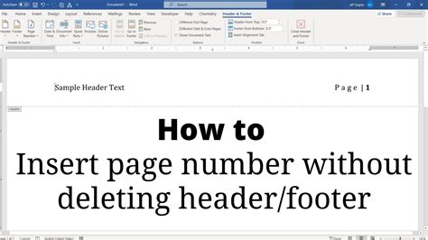 Insert Page Number In Word Without Deleting Headerfooter Pickupbrain