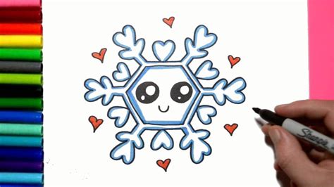 How To Draw A Cute Snowflake I Love Snow Youtube