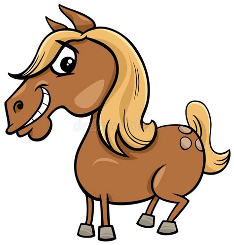 Cartoon Horse Or Pony Farm Animal Character Stock Vector Illustration