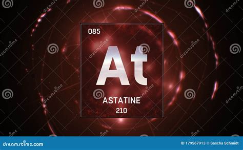 Astatine As Element 85 Of The Periodic Table 3d Illustration On Red