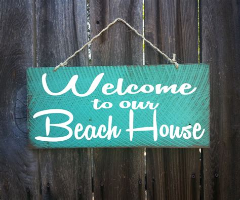 Welcome To Our Beach House Sign Welcome Signsurf Decor Surf