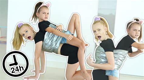 stuck to my little sister for 24 hours challenge fizz sisters youtube