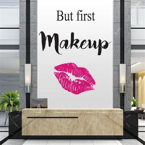 Makeup Wall Decal Makeup Artist Wall Sticker Cosmetics Etsy