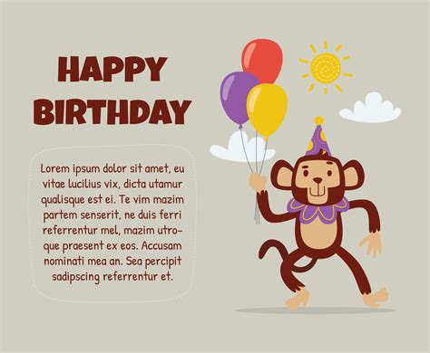 Cute Monkey Happy Birthday