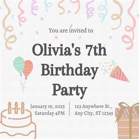 Canva Editable Birthday Invitation Card Purple Abstract Birthday