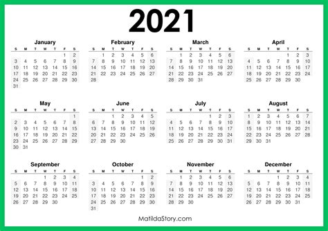 Sunday To Saturday Calendar 2021 Printable Calendar Printables Free Blank