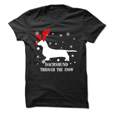 Dachshund Through The Snow Shirts T Shirt Fall Hoodies