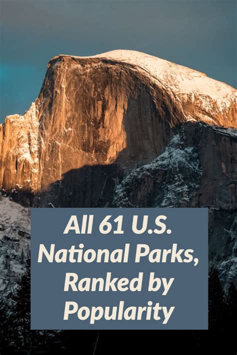Ranking Every Us National Park By Popularity Us National Parks
