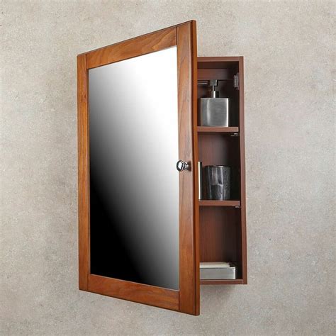 Pull out shelves kitchen cabinets. MEDICINE CABINET Oak Finish Single Framed Mirror Door ...