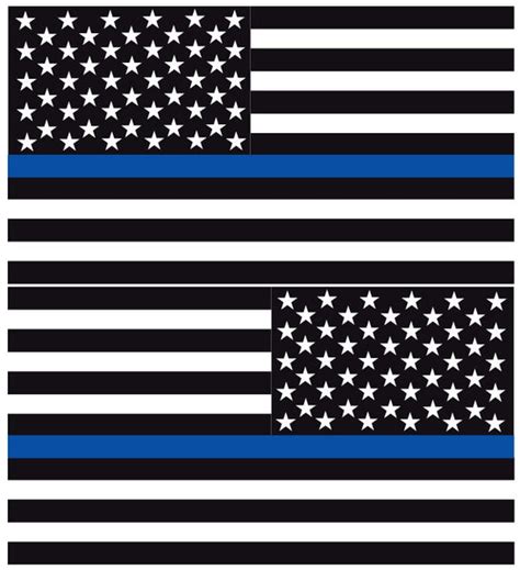 Thin Blue Line American Flags Reflective Helmet Decal Police Fire Ems
