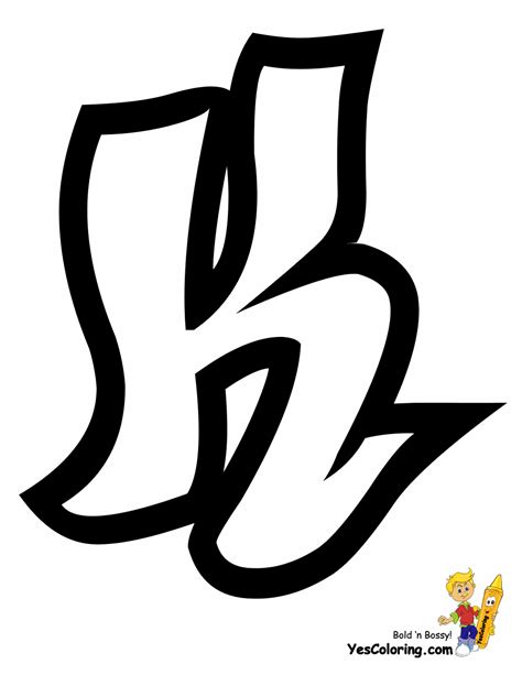 Graffiti Letter K Coloring Pages