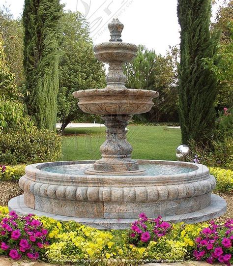 Two Tiered Granite Fountain Fountains Outdoor Water Fountains