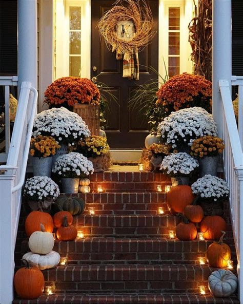 Fall Thanksgiving Halloween Autumn Decorating Ideas Outdoor Front Door