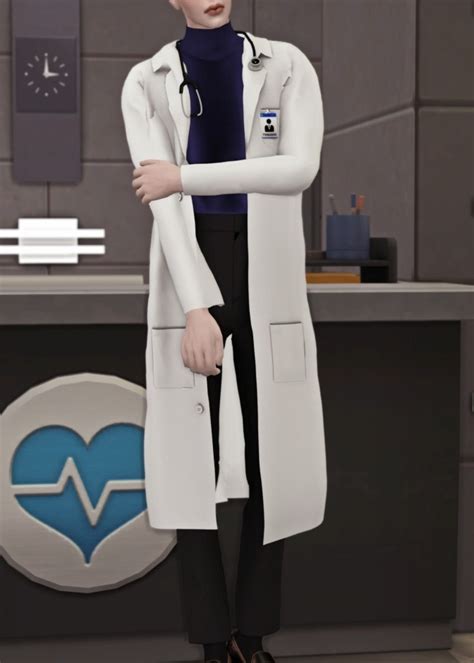 Dr Mika White Lab Coat With Stethoscope At Minzza The Sims 4 Catalog
