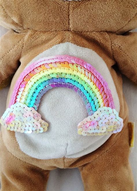 Super Cute Kawaii Pastel Pink Rainbow And Clouds Sequin Patch Sequin