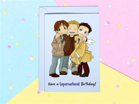 Have A Supernatural Happy Birthday Greeting Card With White Etsy