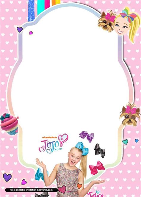 Printable Jojo Siwa Birthday Invitations Templates Free