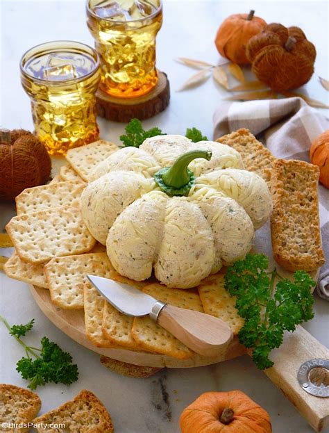 Pumpkin Shaped Cheese Ball Appetizer Party Ideas Party Printables Blog